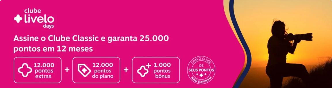 Clube Livelo Classic oferece 25.000 pontos até hoje - Imagem do artigo original