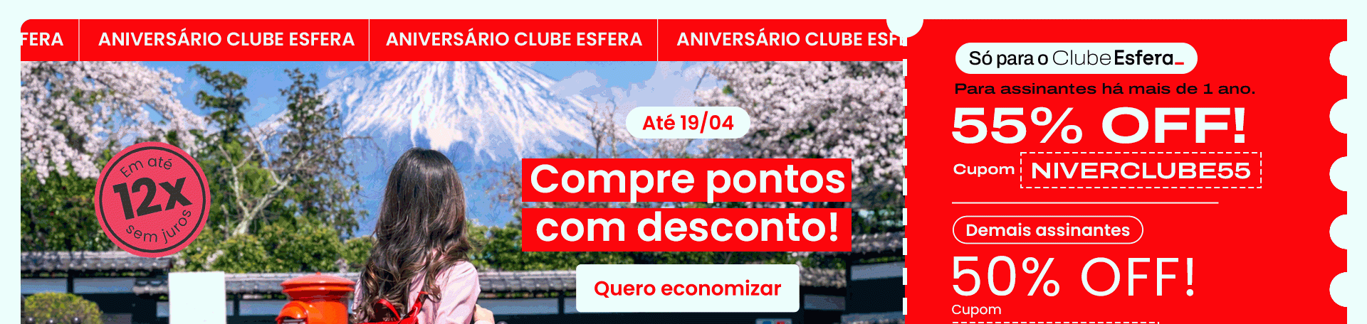 Esfera oferece 55% de desconto na compra de pontos - Imagem do artigo original