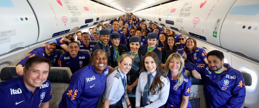 Azul transporta seleções femininas em voos 100% femininos - Imagem do artigo