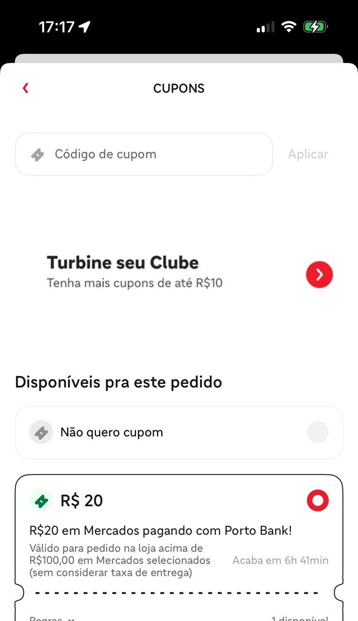 Porto Bank iFood: cupons de até R$ 40 para clientes - Imagem do artigo original
