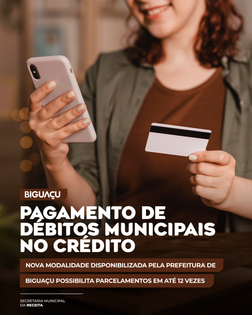Prefeitura de Biguaçu passa a aceitar cartão de crédito para quitar tributos municipais - Imagem do artigo original