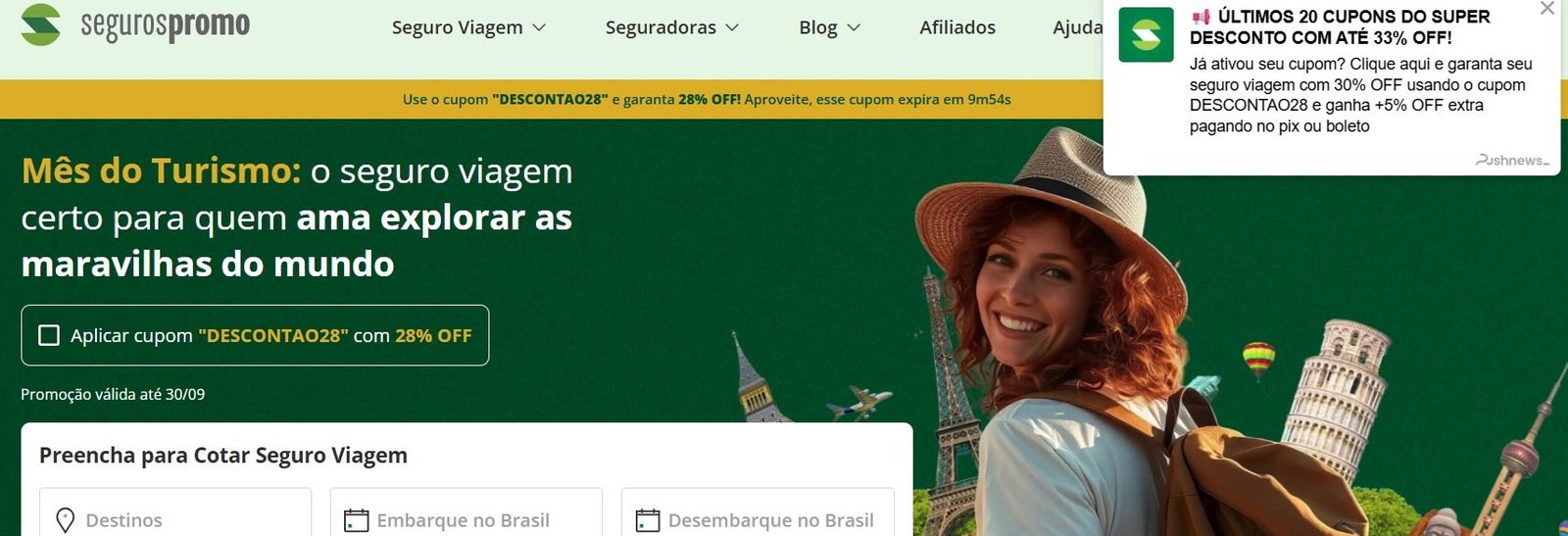 Seguro viagem com desconto: até 33% off em planos nacionais e internacionais - Imagem do artigo