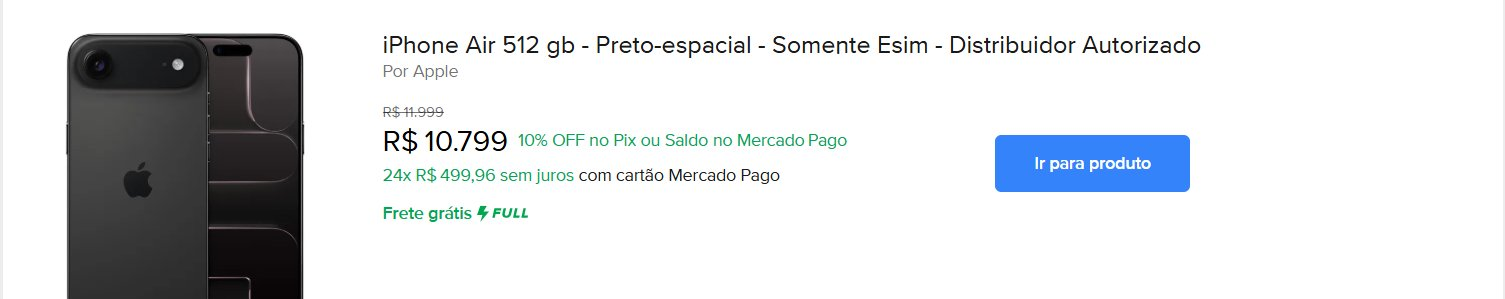 iPhone com desconto: Mercado Livre oferece até 34% off - Imagem do artigo original