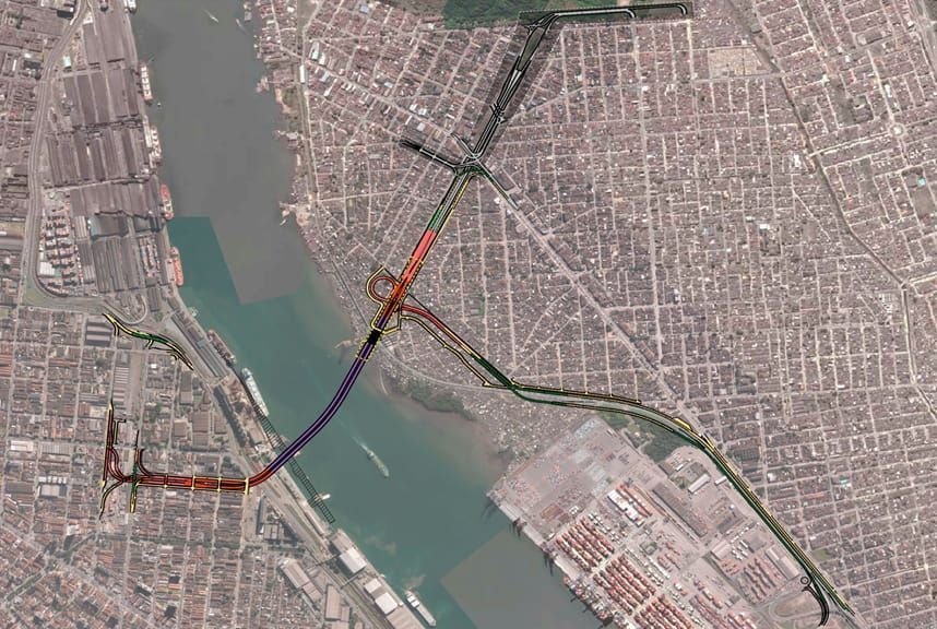 Construtoras brasileiras deixam disputa pelo túnel Santos-Guarujá - Imagem do artigo original