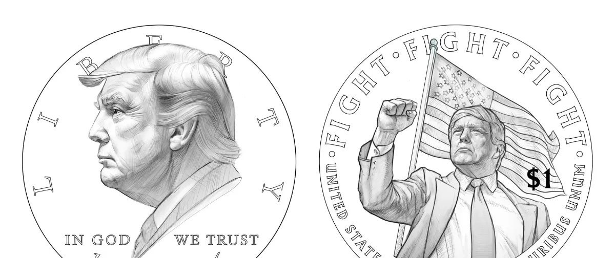 Moeda de 1 dólar de Trump: EUA revelam esboços oficiais - Imagem do artigo