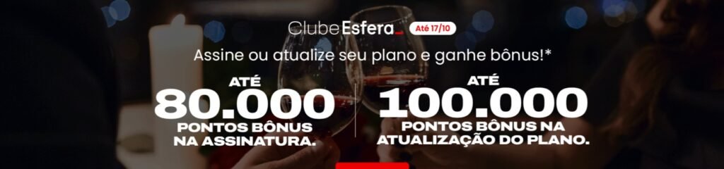 Clube Esfera oferece até 100 mil pontos bônus até 17/10 - Imagem do artigo