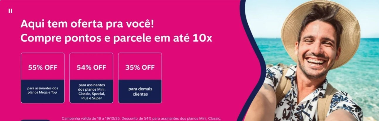 Milhas Livelo com 55% de desconto até 19/10; CPM R$ 31,50 - Imagem do artigo
