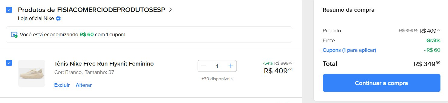 Tênis Nike com desconto: 54% off no Mercado Livre - Imagem do artigo original