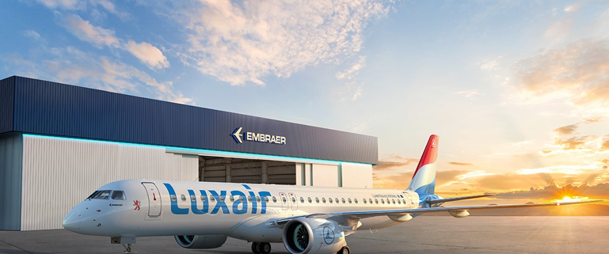 Luxair estreia Embraer E195-E2 com primeiro voo teste - Imagem do artigo original
