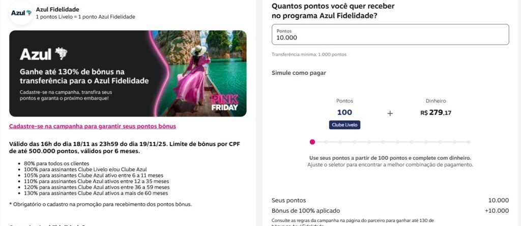 Milheiro Azul R$12,13: promoção Livelo vale só hoje - Imagem do artigo original