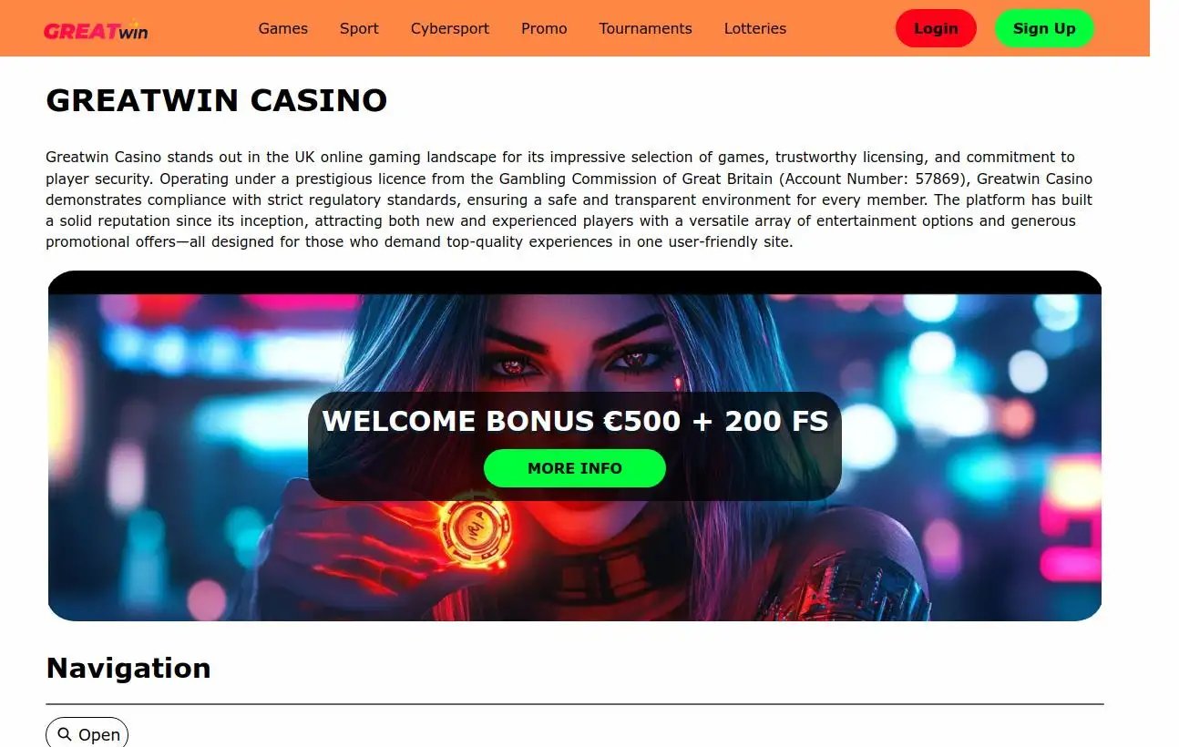 Greatwin Casino: catálogo de jogos online atrai britânicos - Imagem do artigo