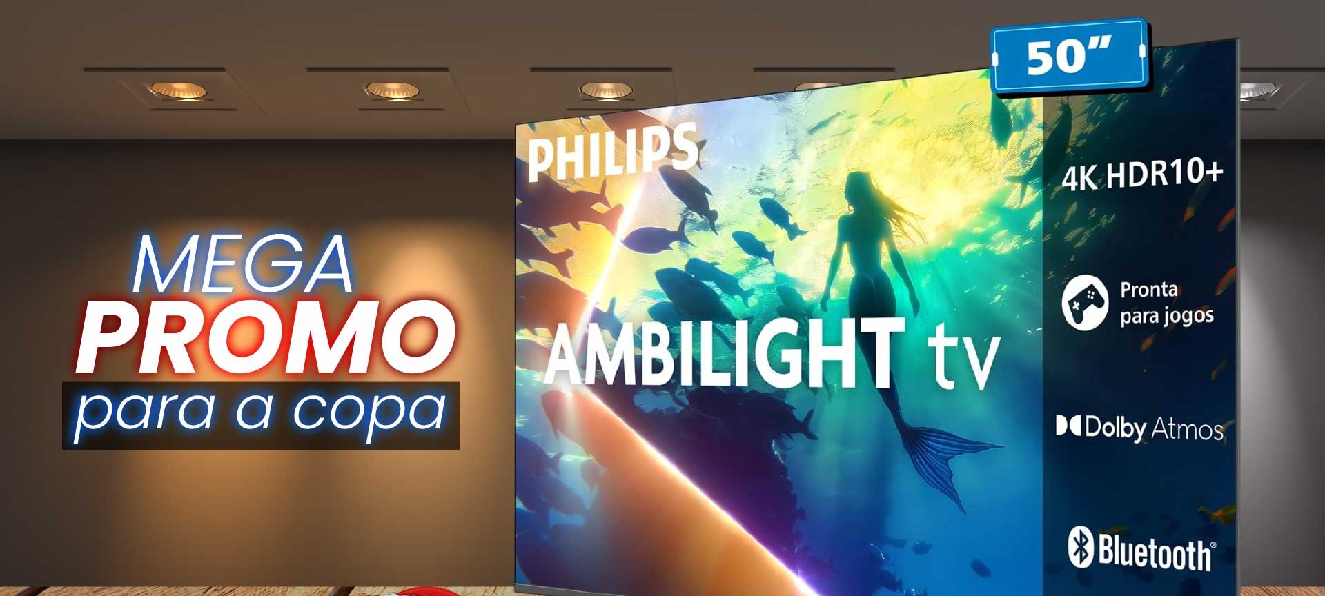 Smart TV 4K Philips Ambilight 50 tem desconto de Natal - Imagem do artigo