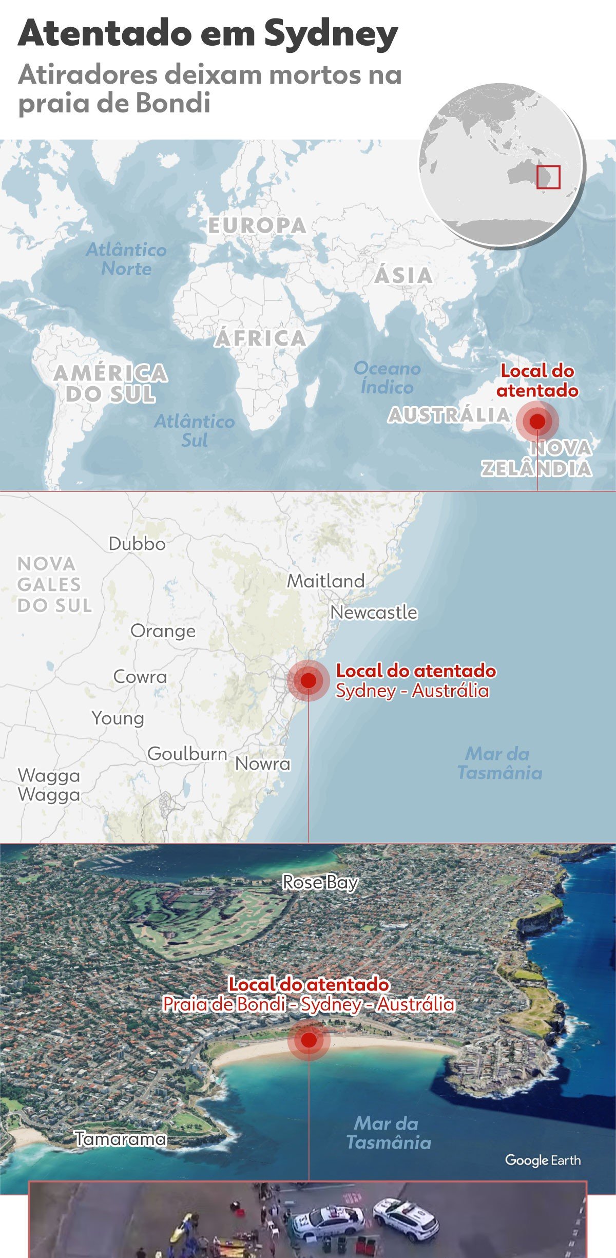 Ataque em Sydney: 16 mortos e 40 feridos na praia Bondi - Imagem do artigo