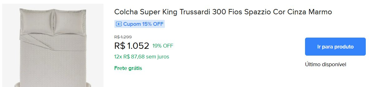 Trussardi no Mercado Livre: descontos de até 19% e R$250 off - Imagem do artigo original