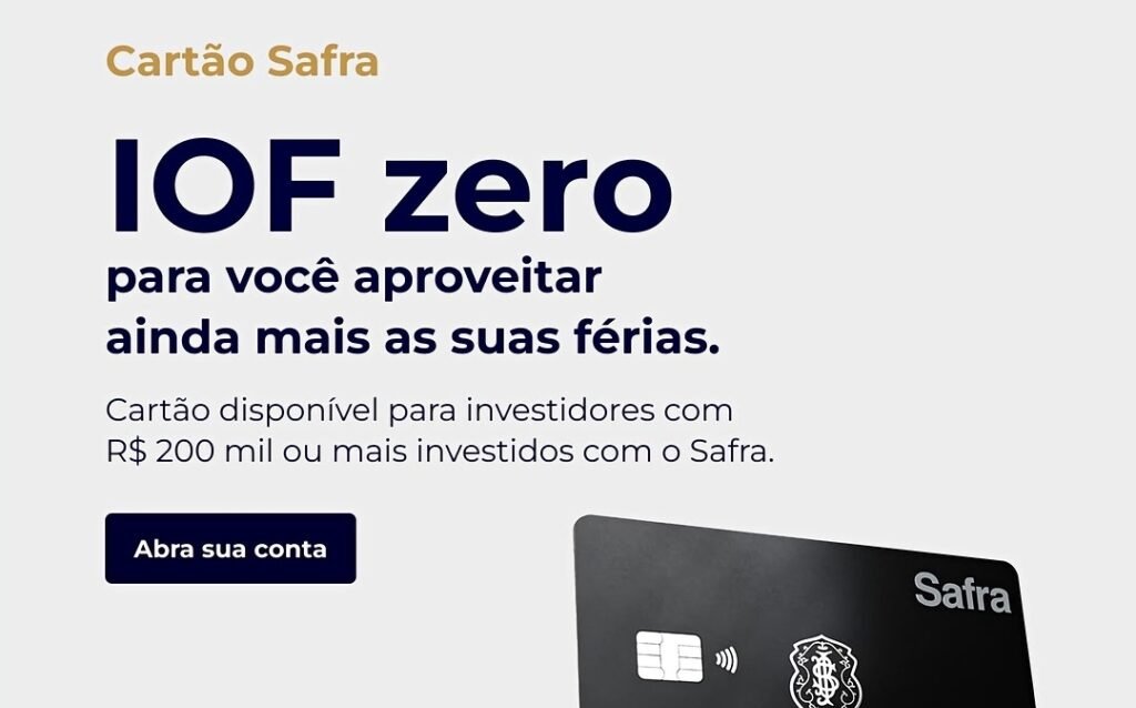 Safra Visa Infinite: IOF zero em compras internacionais - Imagem do artigo