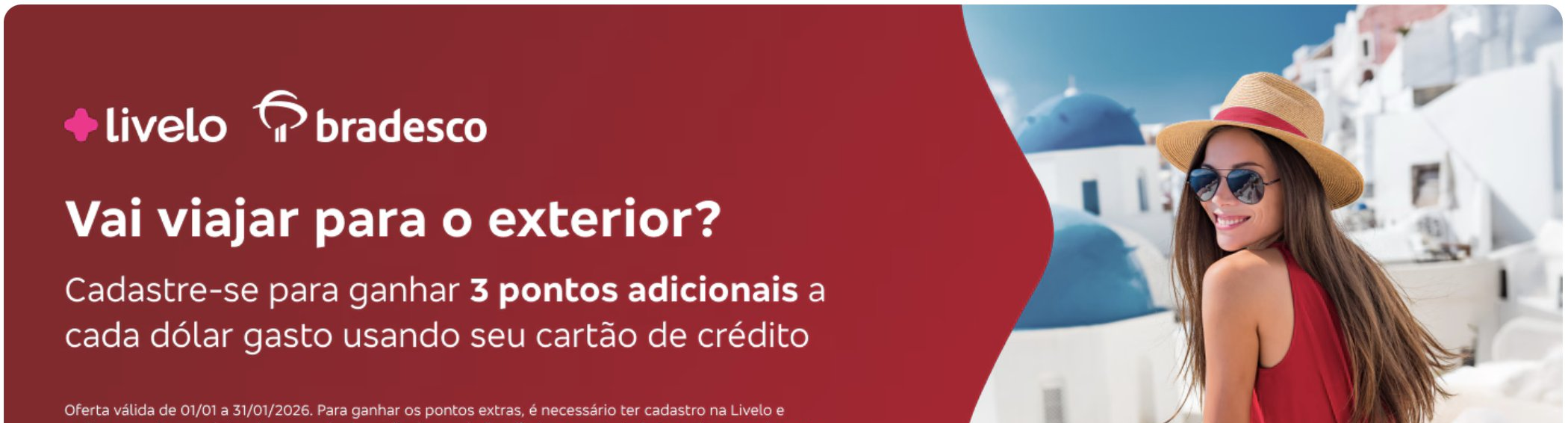 Bradesco dá 10 pontos por dólar em compras no exterior - Imagem do artigo original