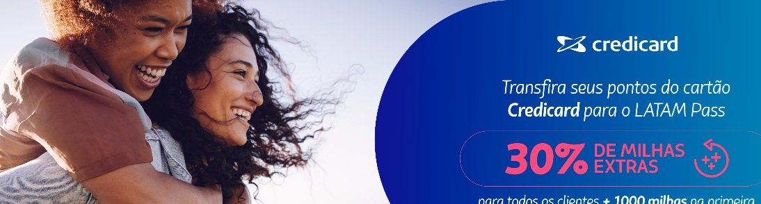 Transfira pontos Credicard e ganhe 30% de bônus Latam Pass - Imagem do artigo