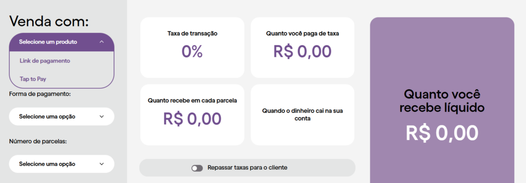 Calculadora de Taxas Nubank revela valor líquido das vendas - Imagem do artigo original