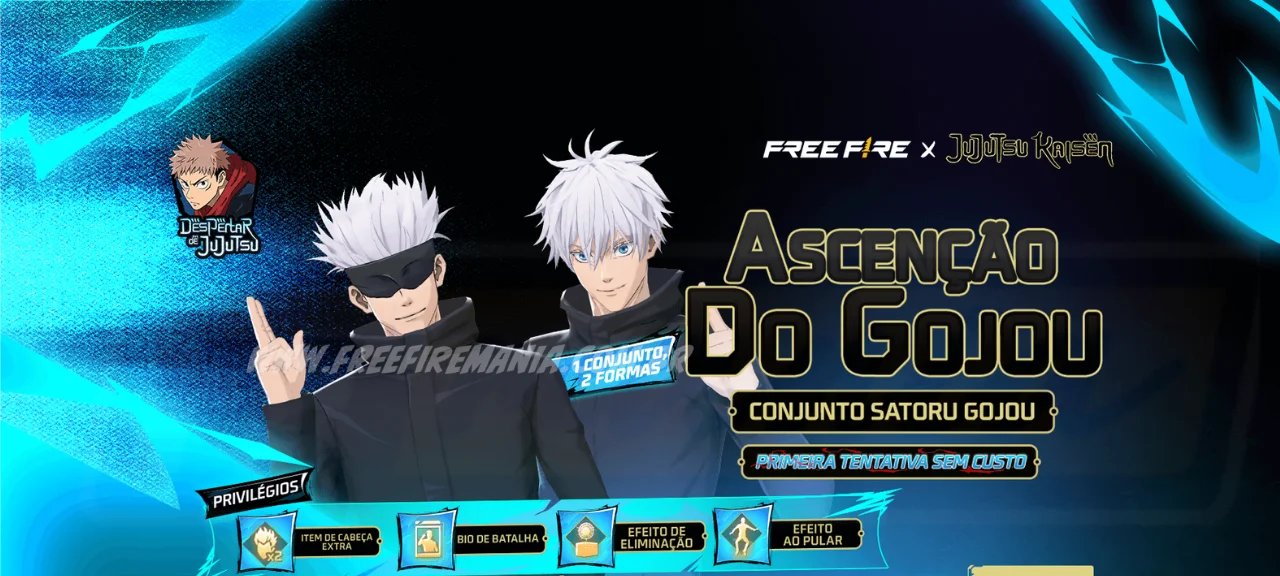 Conjunto Satoru Gojo Free Fire chega em 14 de janeiro de 2026 - Imagem do artigo