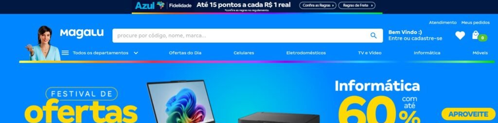 15 pontos Azul no Magalu: campanha relâmpago de 15 a 17/01 - Imagem do artigo