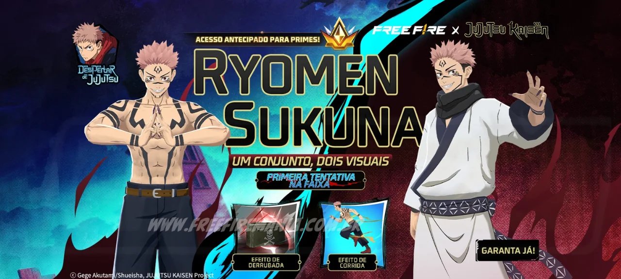 Conjunto Ryomen Sukuna: veja como obter no Free Fire - Imagem do artigo