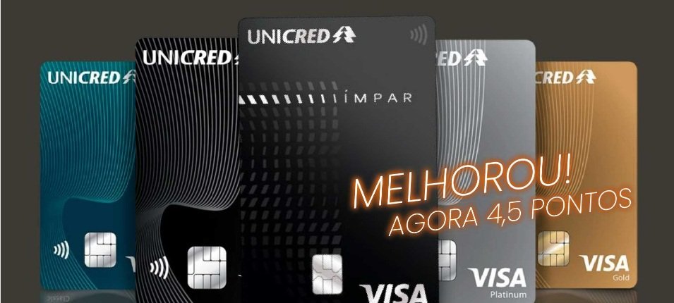 Pontuação cartões Unicred Visa sobe para até 7 pontos - Imagem do artigo
