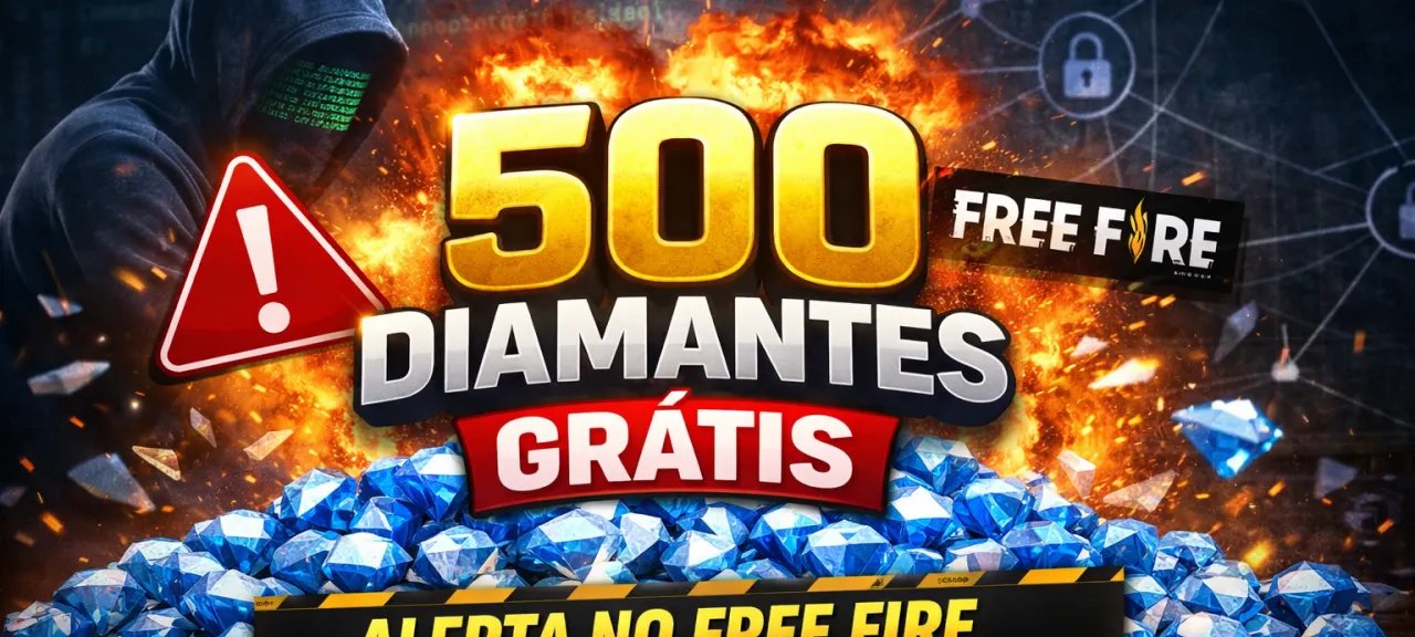 500 diamantes grátis no Free Fire: alerta de golpe - Imagem do artigo