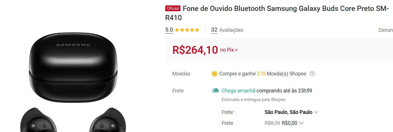 Fone de ouvido com desconto: Shopee corta preços em 44% - Imagem do artigo original