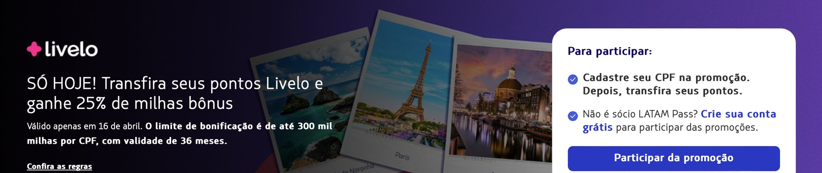 Bônus Livelo LATAM Pass: 25% na transferência de pontos acaba hoje - Imagem do artigo original