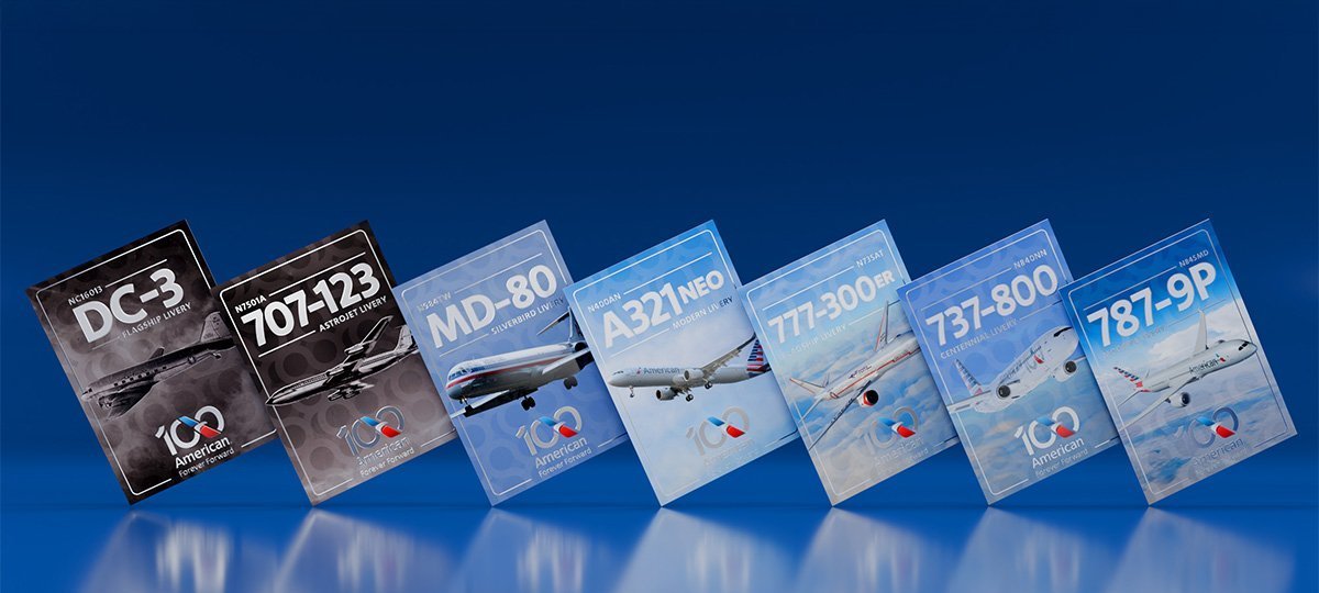 Cards colecionáveis American Airlines celebram 100 anos - Imagem do artigo original